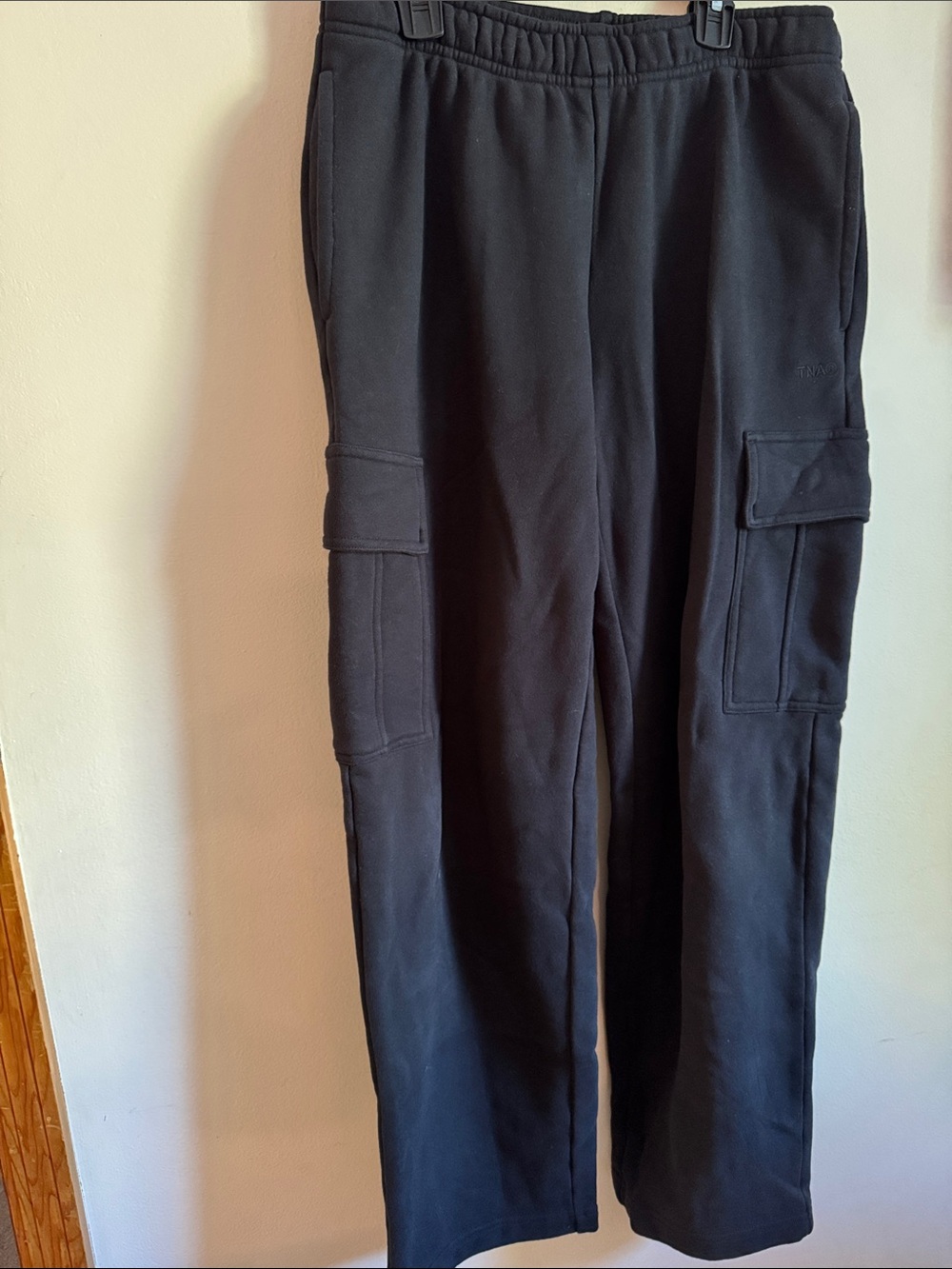 TNA Black Cargo Sweatpants with Utility Pockets